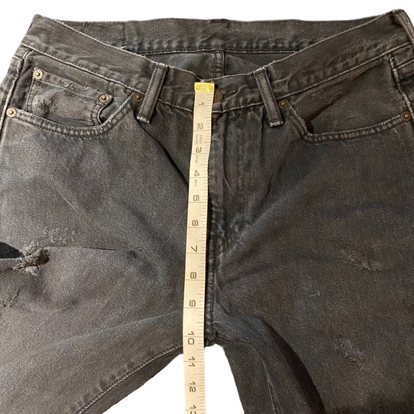 Men’s Levi’s 514 Straight Fit Black Distressed Jeans Size 33 x 32 - Picture 6 of 12